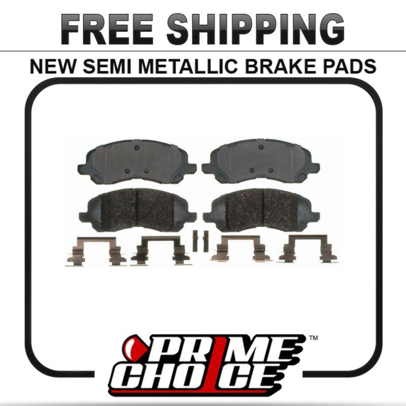 New premium complete set of front metallic disc brake pads with shims