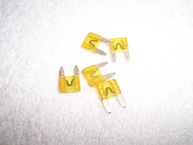 Mini blade type fuses - 20 amp - lot/10