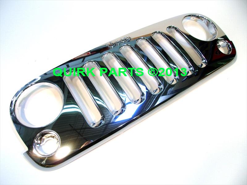 2007-2013 jeep wrangler front chrome grille oem new mopar genuine