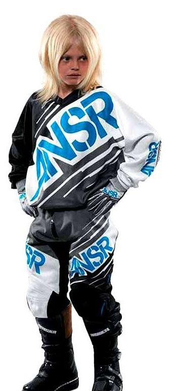 Answer syncron yth gear set jersey pant gloves blk/wht new motocross offroad atv