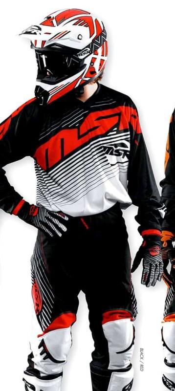 Msr axxis gear set blk/red jersey, pant, glove new motorcross