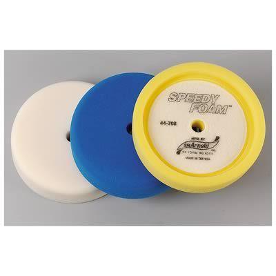 Buffing pad yellow medium 8"diameter hook and loop attachment 1.75"thick