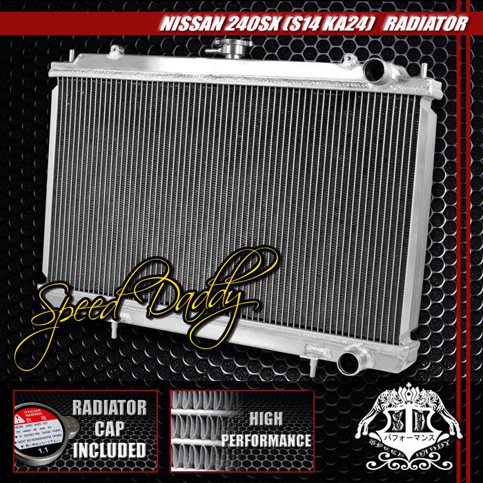 Dual core full aluminum race 2row cooling radiator 95-98 nissan 240sx s14 silvia