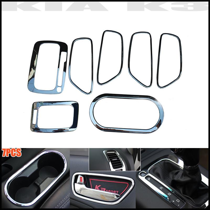 Abs chrome interior moulding set trim for 2012~2013 kia k3 