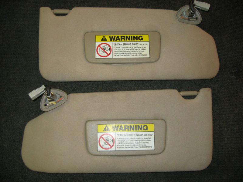 98 99 00 01 02 honda accord sun visors sunvisors pair both left and right tan