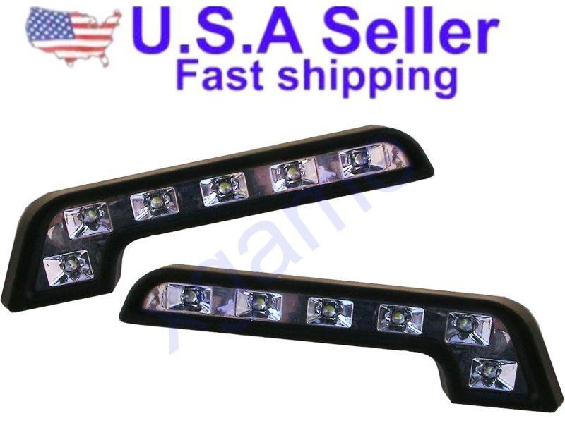 Led daytime running lights fog llights universal mercedes-benz style l shape