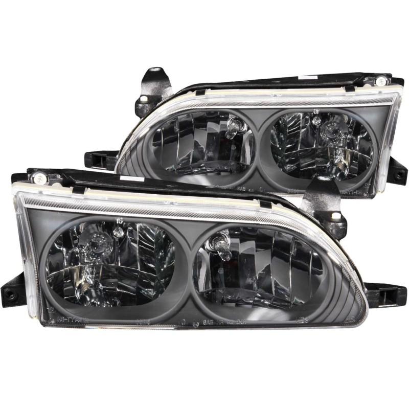 Anzo headlights crystal lens black housing for 1993-1997 toyota corolla 121127