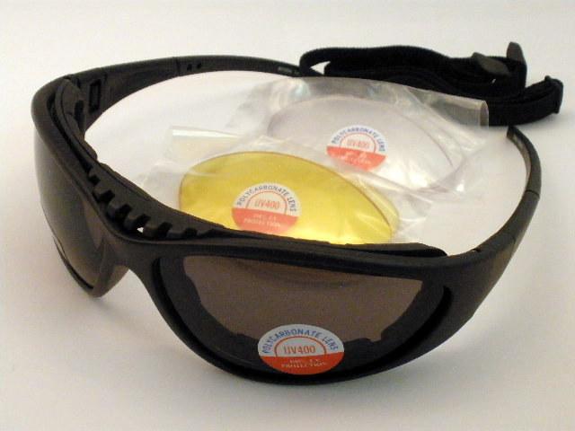 N7304 tr90 matt black motorcycle glasses with two extra clear and yellow lenses