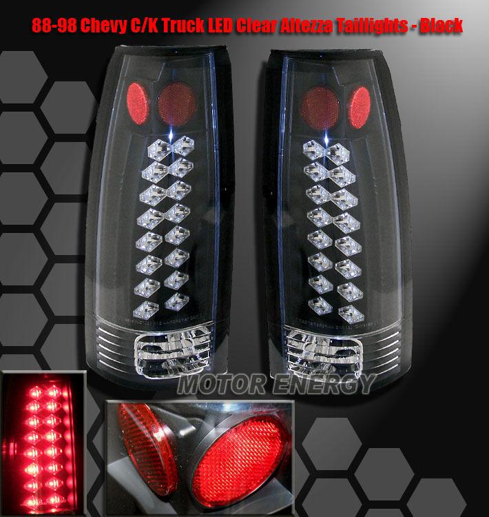 88-98 c10 c/k silverado sierra blazer jimmy suburban yukon led tail lights black