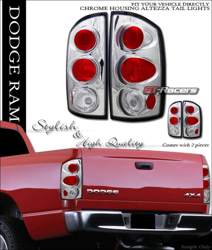 Chrome housing altezza tail lights rear lamps 2002-2006 dodge ram truck cab g5