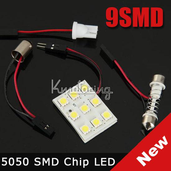 9 smd 5050 led car festoon panel light xenon car interior dome bulb 12v super