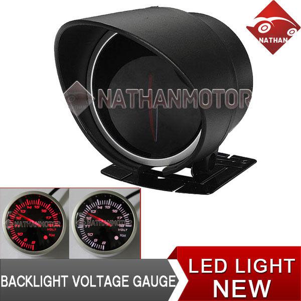 New  vehicle truck 60mm led backlight meter alarm voltage gauge voltmeter 12v