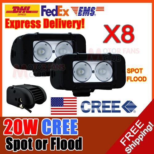 8x 5inch 20w cree led work light bar lamp 1720lm offroad spot flood 60w/80w/100w