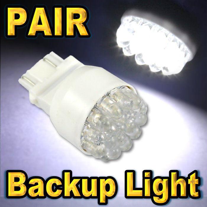 2x bright white led backup reverse lights 3157 3156 3057 19-led