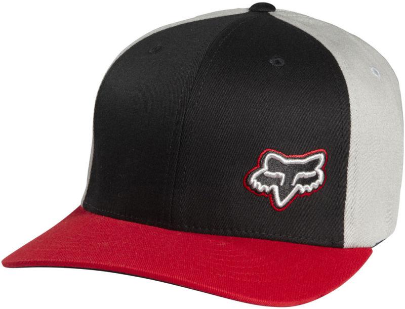 Fox time misspent black fitted flexfit medium profile hat cap hats mx 2014 black