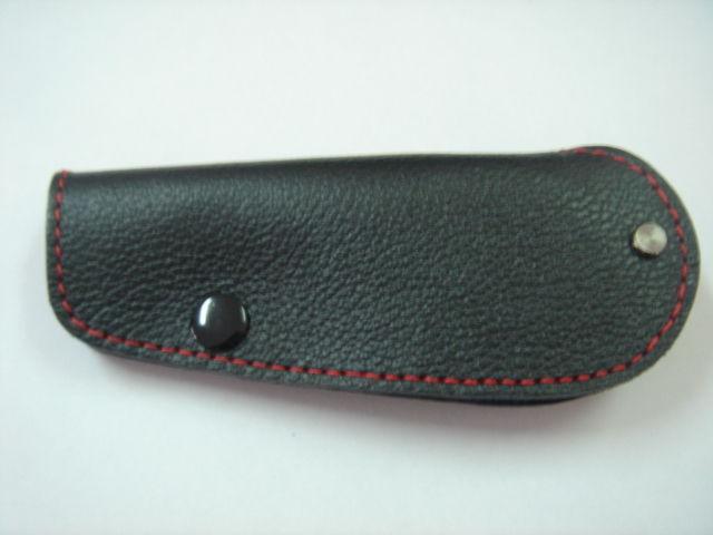 Porsche 993 997 key remote fob glove cover black leather with red suture no.1