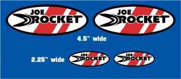 Joe rocket stickers 3.5" style 4pc decals logos