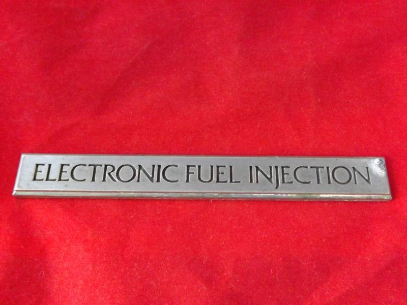 Cadillac deville electronic fuel injection emblem chrome metal rear oem 1985-93