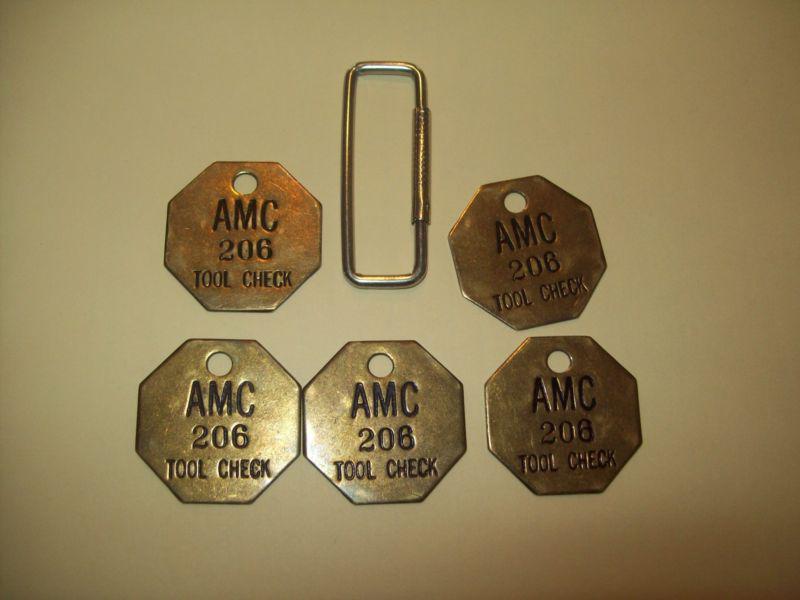 Nash am american motors 5 amc nos brass #206 tool checks  with  clip