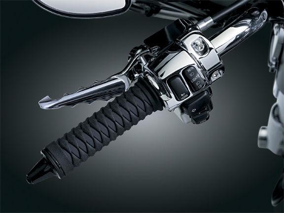 Kuryakyn 6330 black braided hand grips for 1982-up harley softail dyna touring