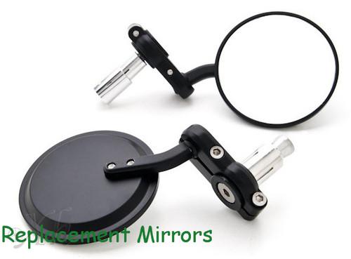 Motorcycle 1 inch bar end mirrors for honda kawasaki suzuki yamaha ducati black