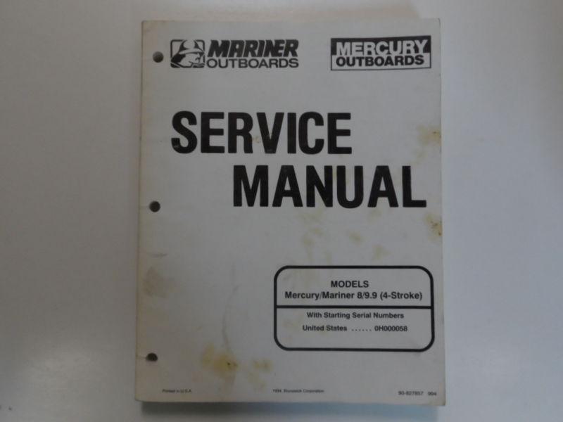 1994 mercury mariner outboards 8 9.9 4 stroke service manual stained damaged