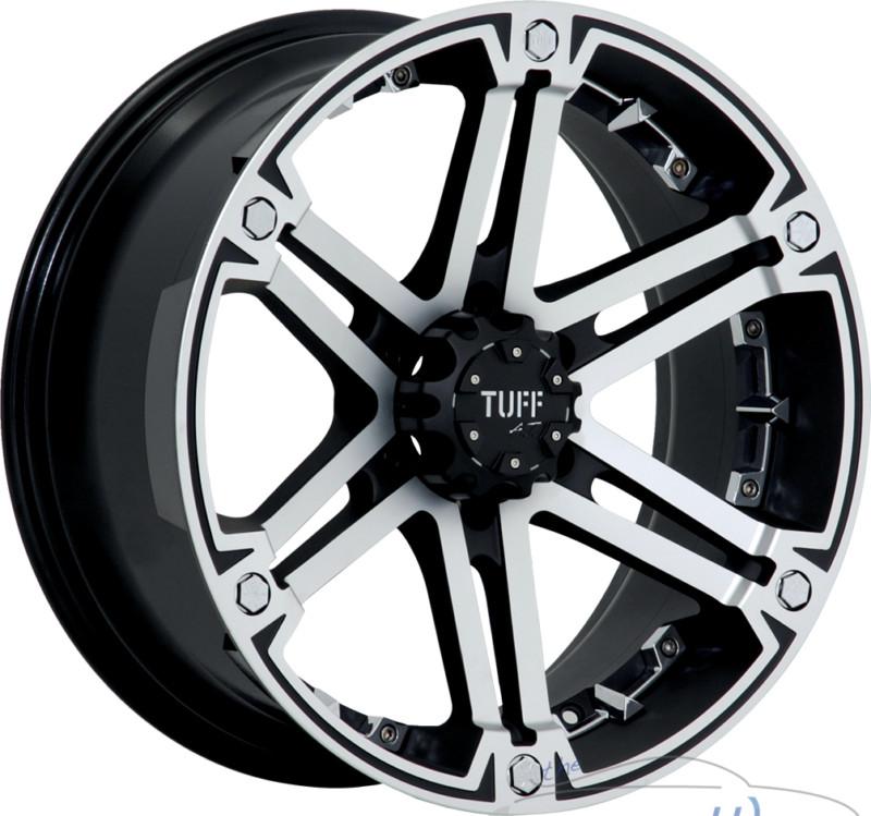 1 - 17x8 tuff t01 6x139.7 6x5.5 +20mm matte black machined rim wheel inch 17"