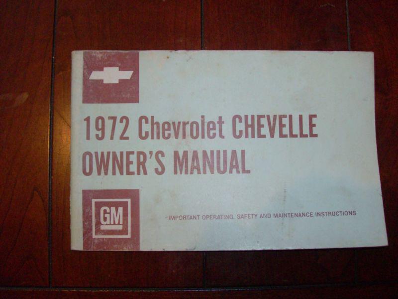 1972 chevrolet chevelle owner's manual / good original!!!