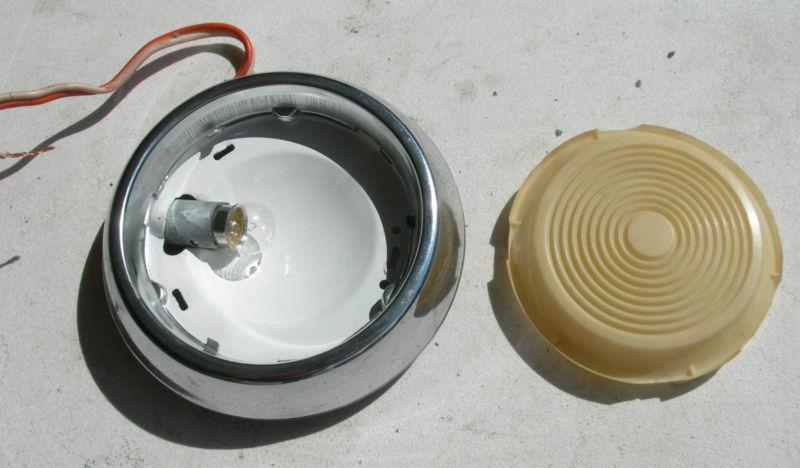 1955-1957 chevy dome light lens and bezel and housing with wiring - item #2
