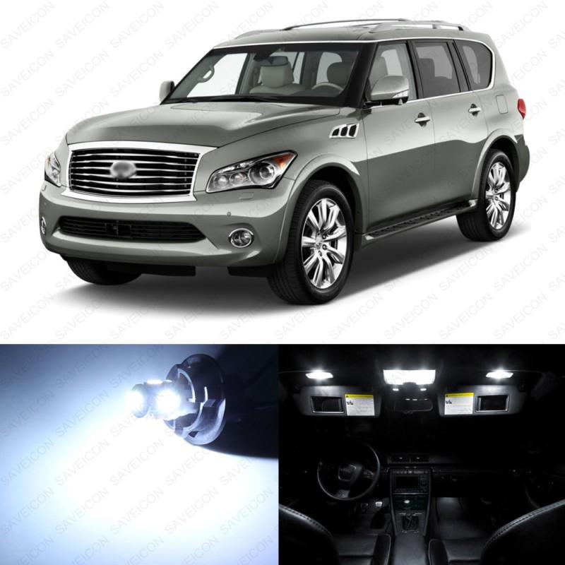 11 x xenon white led interior light package for 2011 - 2013 infiniti qx56