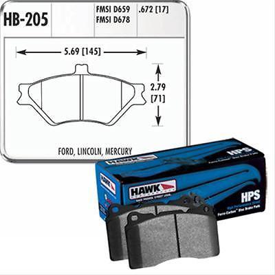 Hawk performance hps brake pad hb205f-672