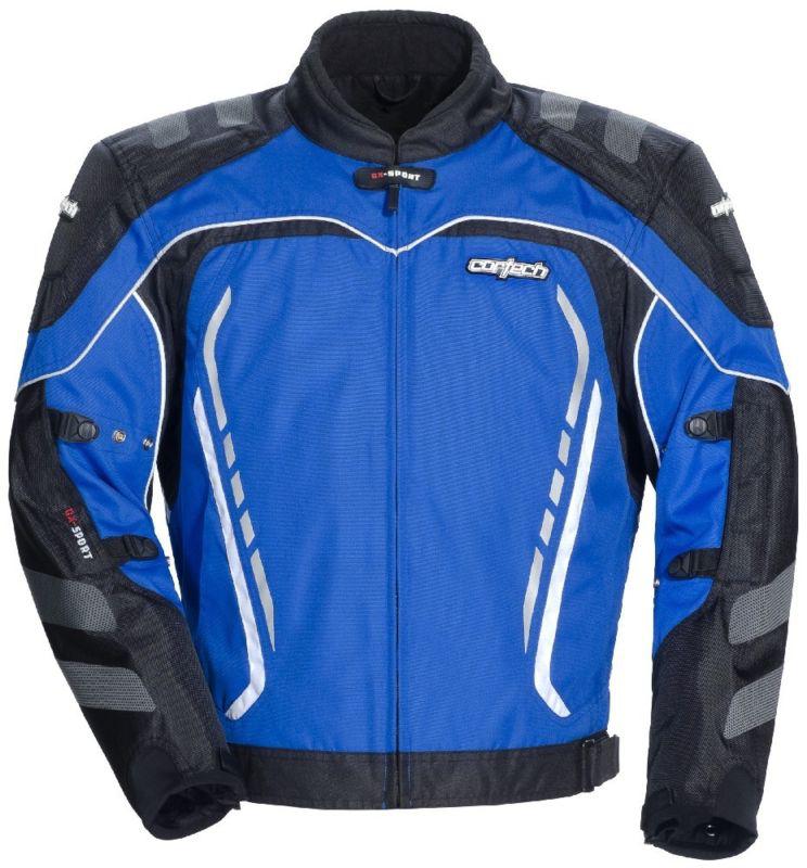 Cortech gx sport series 3 blue large textile motorcycle riding jacket lrg lg