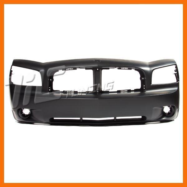 06-09 dodge charger front bumper primed black plastic fascia cover fog lamp hole