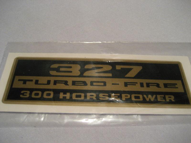 Corvette valve cover decal - 327 turbo-fire 300 hp - pair, 1966