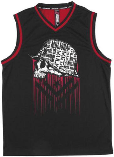 New msr metal mulisha foreign adult poly tank top/shirt, black/red, large/lg