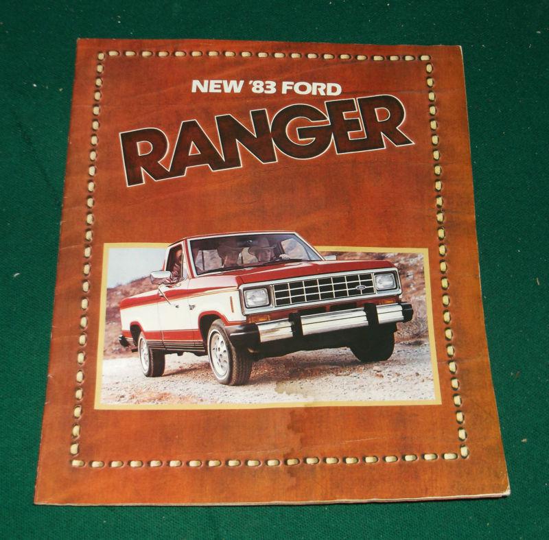 1983 ford ranger pickup dealer sales brochure; xl;  xlt; xls; 22 pg