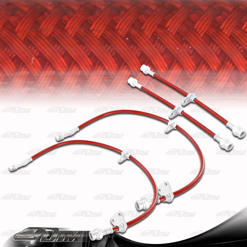 97-99 acura cl 90-97 honda accord 95-98 odyssey stainless steel brake line red