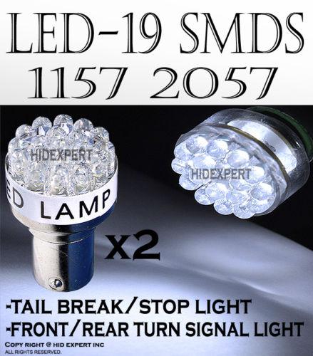 2pc 1157 white color 19smds led bulbs for turn signal light 2057 p3alb usdot