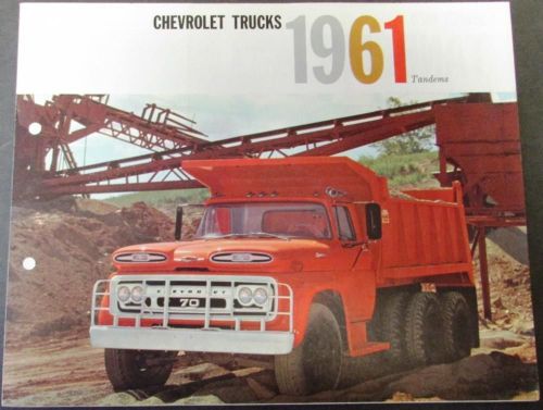 Original 1961 chevrolet truck dealer sales brochure m70 tandem h/d