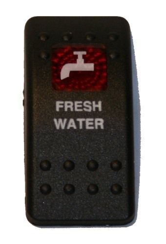 Labeled contura ii rocker switch actuator only, red window - fresh water