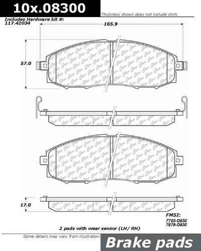 Centric 106.08300 brake pad or shoe, front