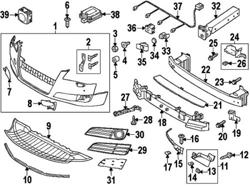 Audi 4h0807679ht94 genuine oem lower grille