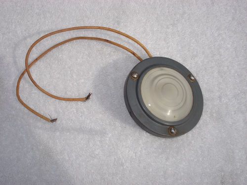 New vintage 3 3/8&#034; utility or dome light w/heavy metal case, glass lens