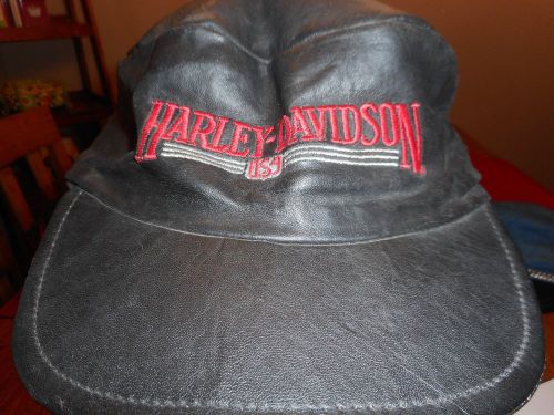 Men&#039;s vintage harley-davidson men&#039;s adjustable leather painters cap mint usa