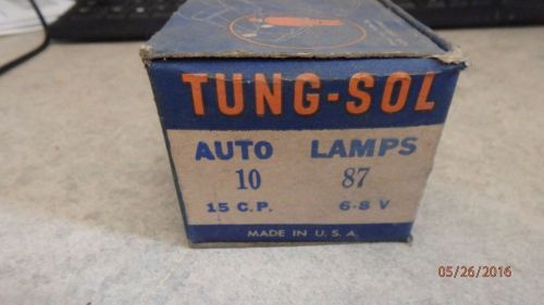 (10) nos tung-sol auto lamps 6v-8v 15 cp lamp bulbs 10-87 nice vintage box