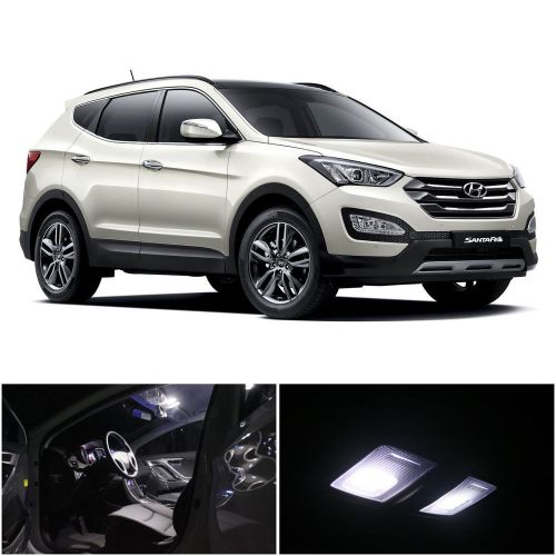 10x xenon white led interior light package for hyundai santa fe ix45 2013-2014