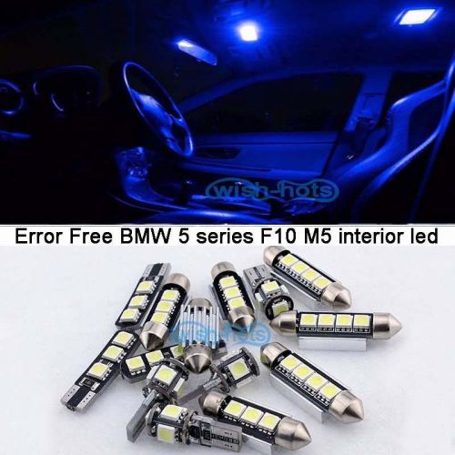 22pcs blue led canbus interior light kit for 2010-2015 bmw 5 series f10 m5 m