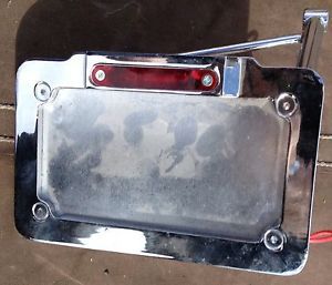 Harley davidson led side mount license plate chrome billet