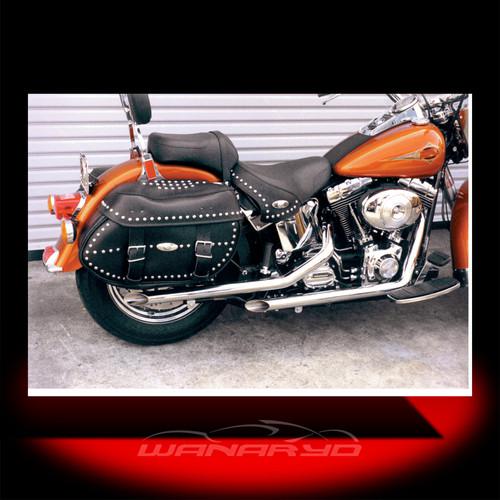 Cycle shack 2 inch drag pipes, slash-out for 2000-2006 harley softail