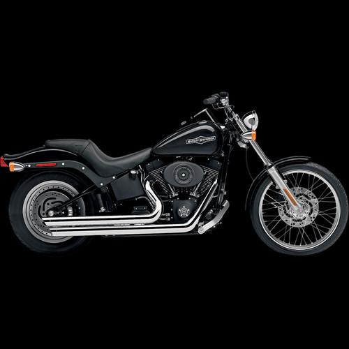 Speedster exhausts w/powerport,slash down chrome for 1986-2006 harley softail